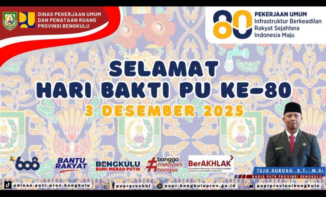 Ucapan Kepala Dinas PUPR Provinsi Bengkulu